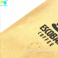 Kraft papieren koffieverpakkingszak met klep